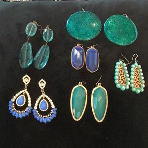 Lot of six pairs of Earrings! Costume jewelry!